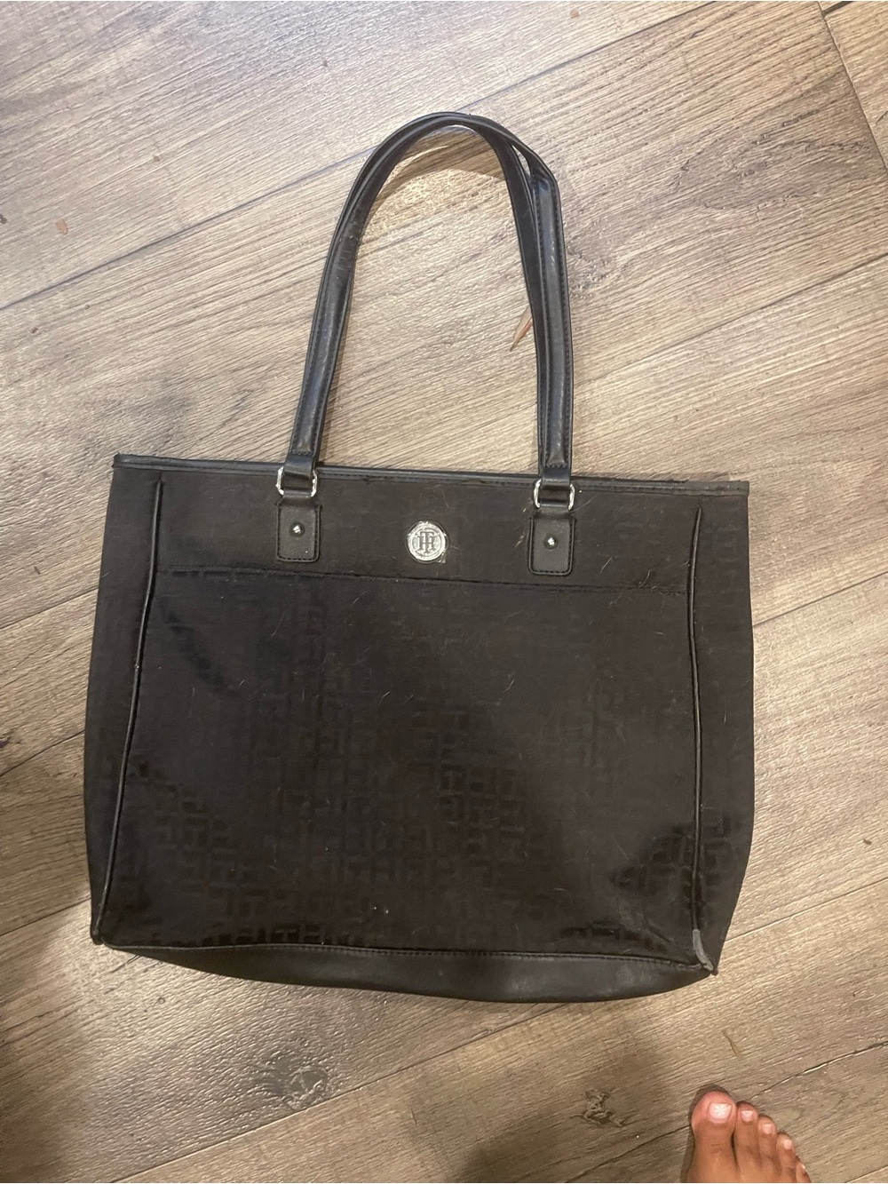 Tommy Hilfiger Black Jacquard Tote Bag